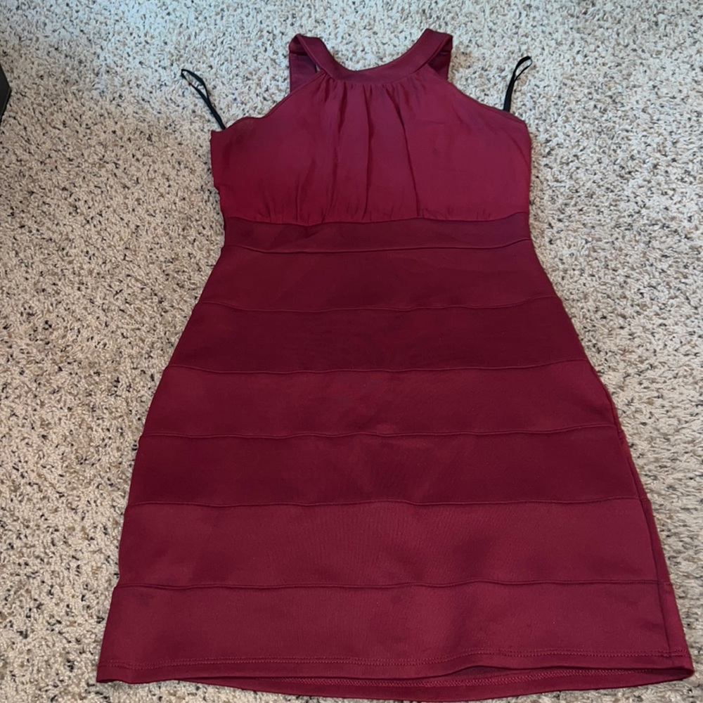 Brick red cocktail dress